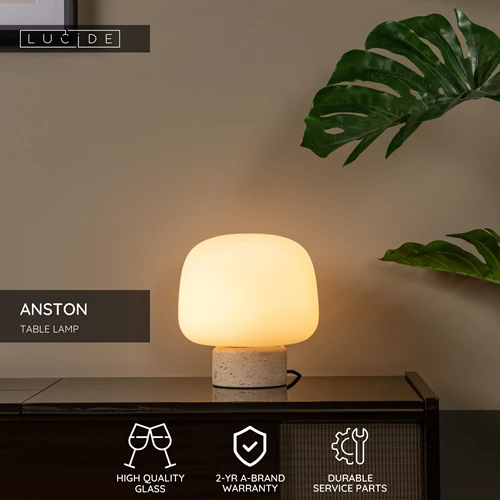 Lucide ANSTON - Table lamp - 1xE14 - Opal - USP